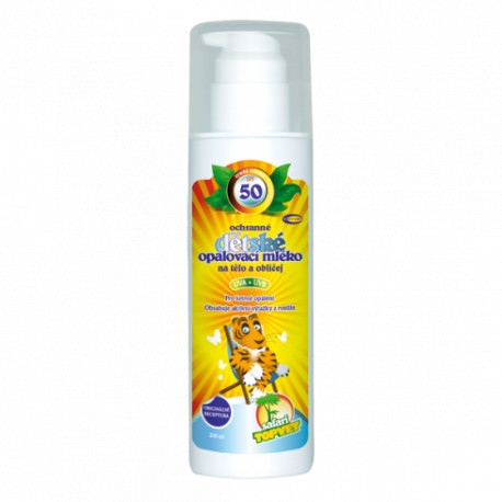 Dětské opalovací mléko SPF 50 200ml Topvet