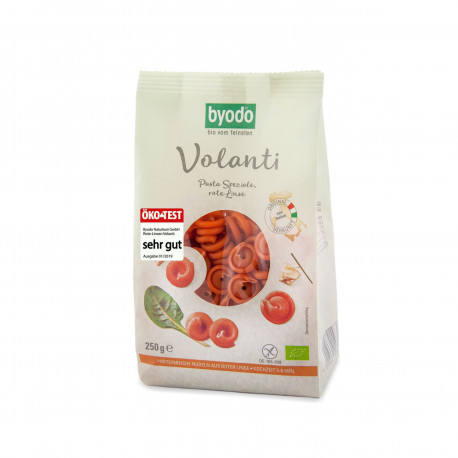 Těstoviny - Bezlepkové Volanti - červená čočka BIO 250 g Byodo