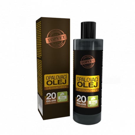 Opalovací olej s astaxanthinem SPF20 100ml Topvet