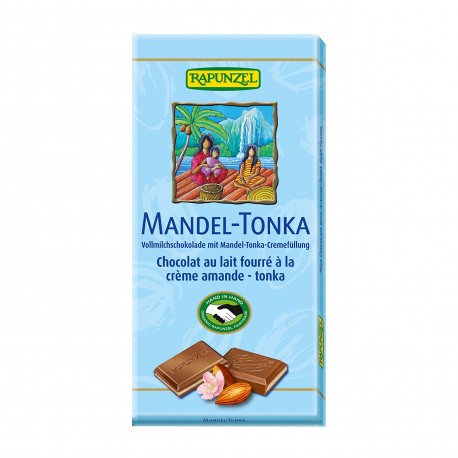 Čokoláda mléčná s náplní Mandle Tonka Rapunzel BIO 100 g